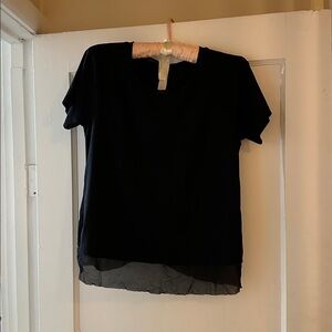 Classic Black Short Sleeve Women's Top